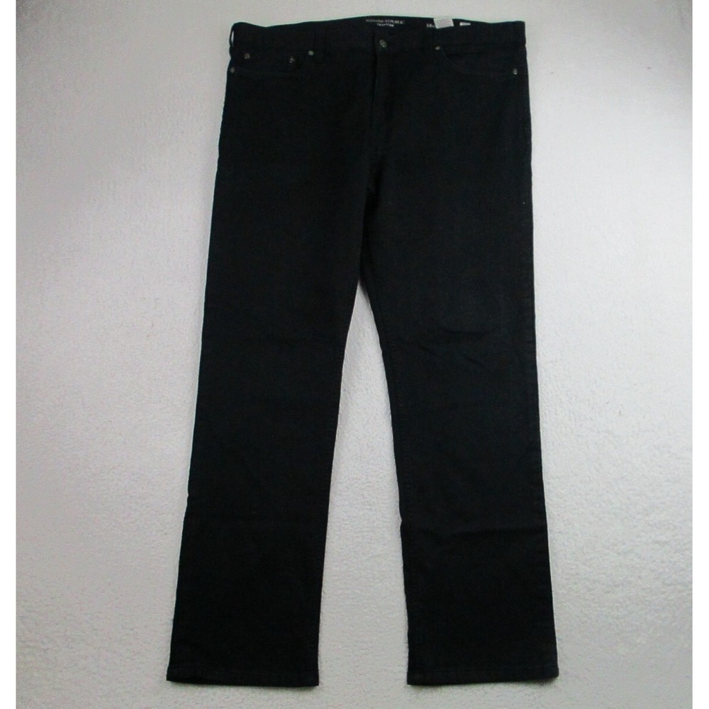 Banana Republic Traveler Pants Mens 38x32 Slim Fit Black Straight Stretch Casual